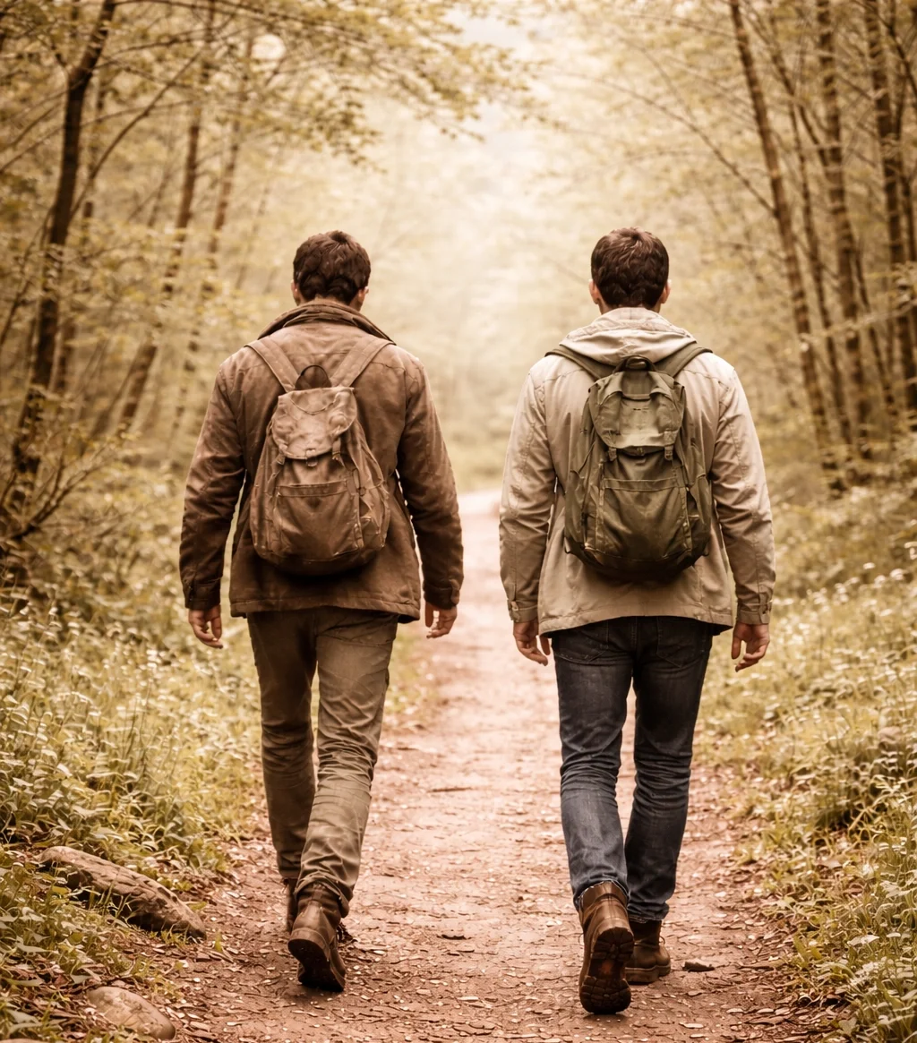man walking together